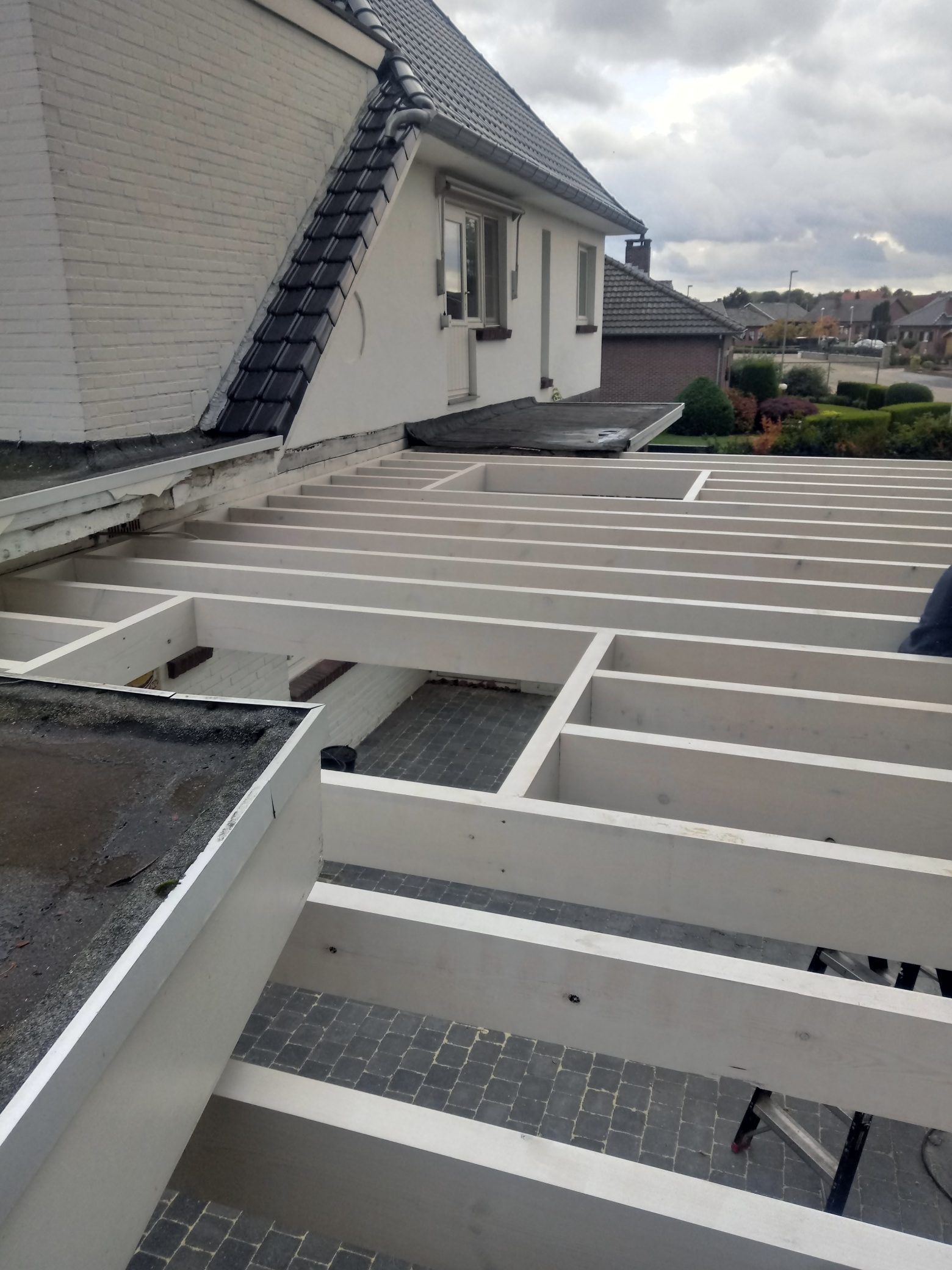 Plaatsen van een Veranda met een Plat Dak uit EPDM en 2 Plat Dak Vensters, foto 4