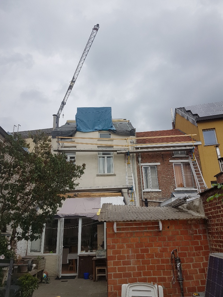 Renovatie Hellend Dak uit PVC Alkor – Gevelbekleding uit Lariks Hout te Leuven in Leuven, foto 8
