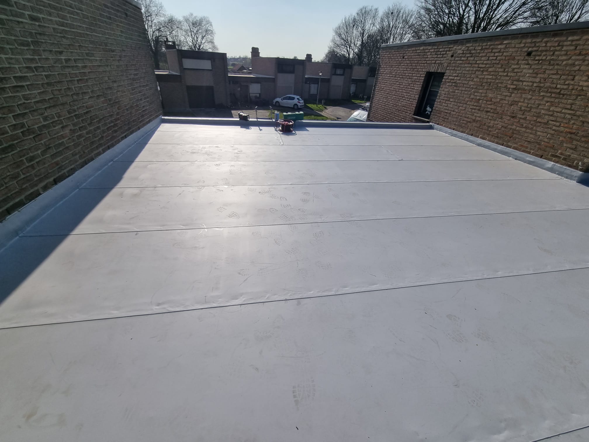 Renovatie van een Plat Dak met Alkor PVC te Maasmechelen in Maasmechelen