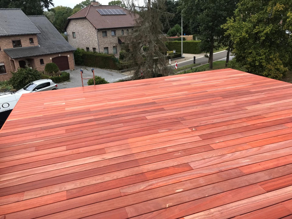 Renovatie van een Plat Dak te As – EPDM Dakbedekking – Terras uit Padouk in As – EPDM Dakbedekking – Terras uit Padouk, foto 12
