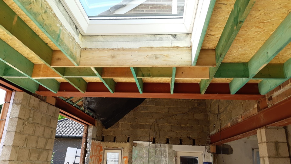 Renovatie van een Plat Dak en Gevelbekleding in Afrormosia te Boorsem in Boorsem, foto 8